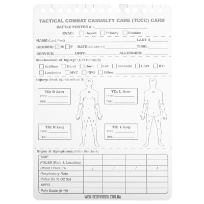 M-Tac ievainojumu karte TCCC NATO (10gb)