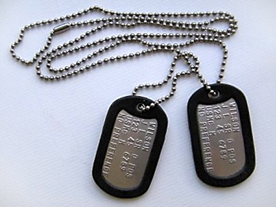 ID žetoni (DOG TAGS) ar Jūsu tekstu