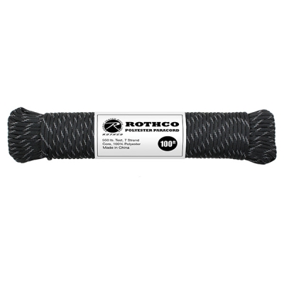 Virve ROTCHO Paracord 30m melns atstarojos