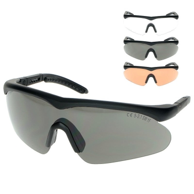 Brilles Swisseye Raptor 3 lēcas melnas