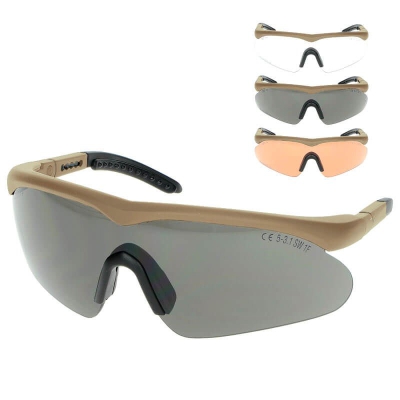 Brilles Swisseye Raptor 3 lēcas coyote